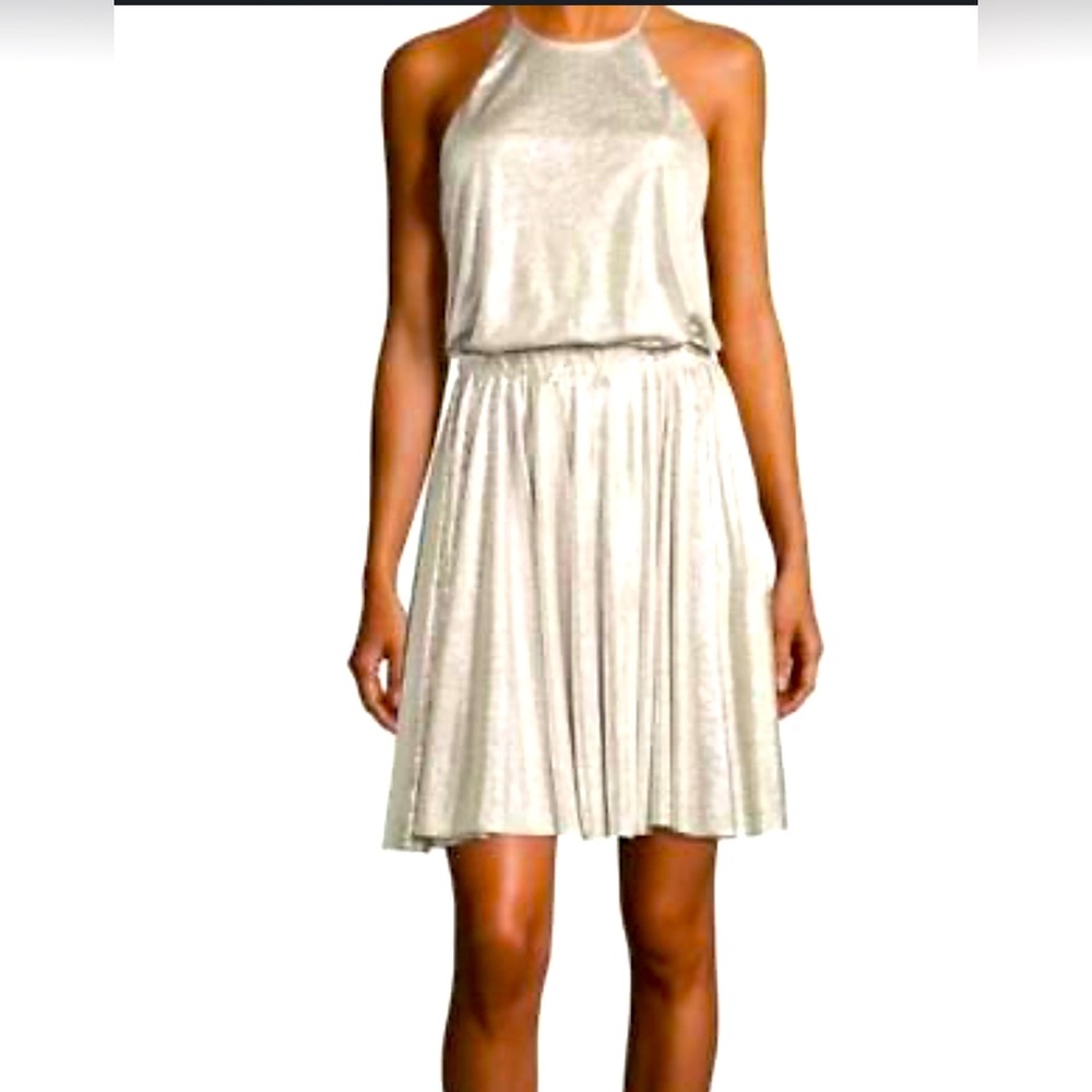 NWT Sz XS Halston Heritage Evening Collection Metallic Cocktail Dressy Dress